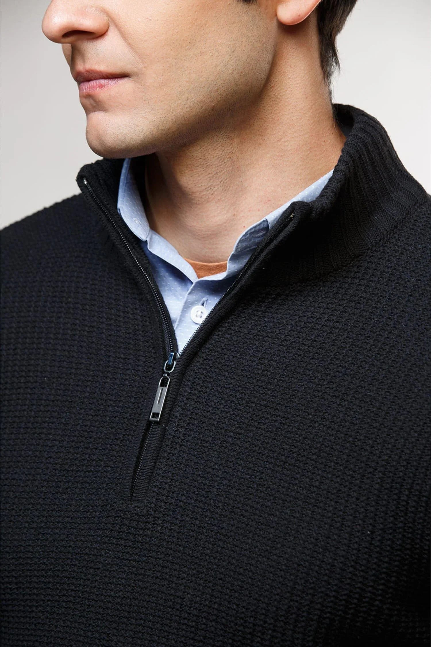 Suéter Tolú en algodón regenerado halfzip – Hombre